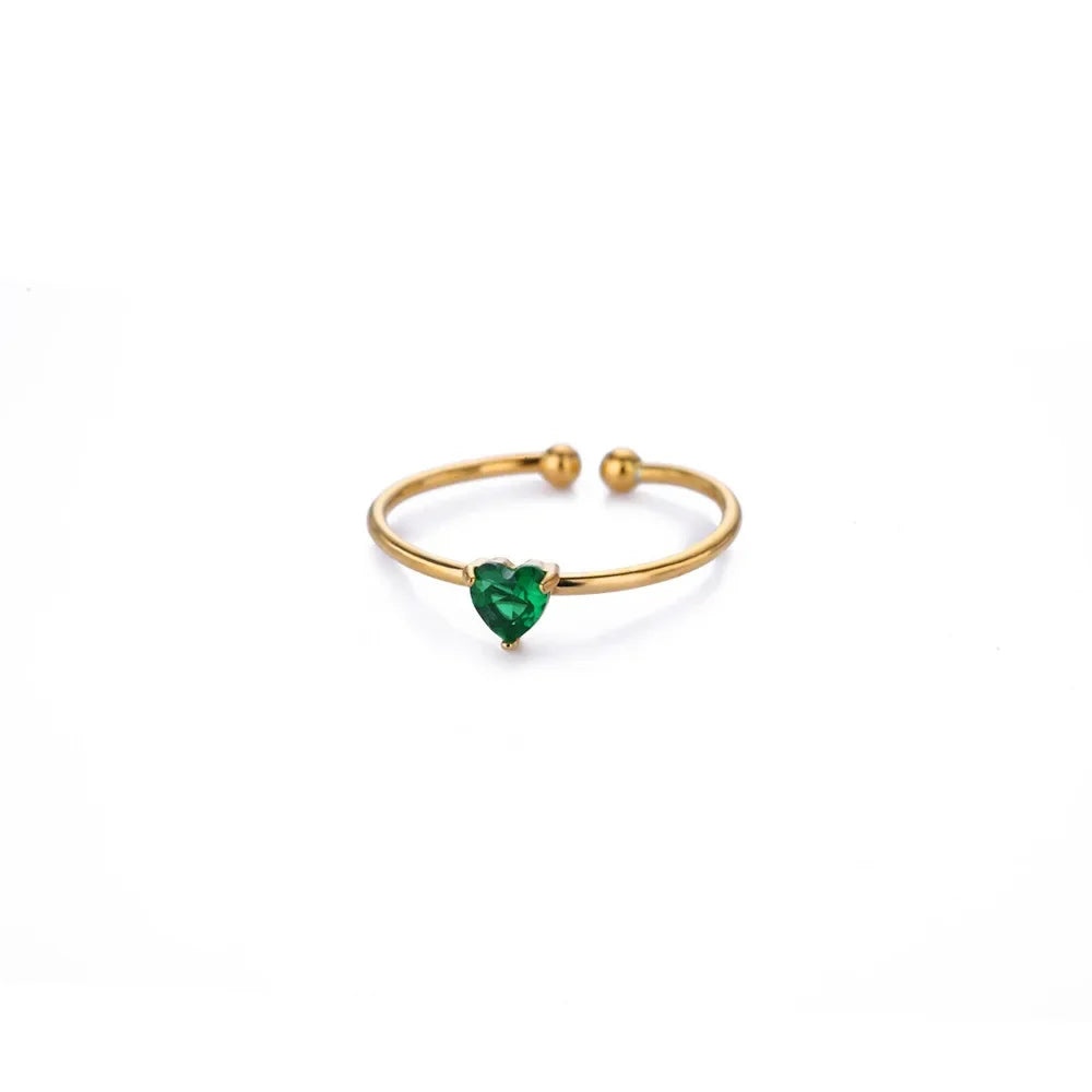 Zircon Geometric Rings For Women Stainless Steel Gold Color Open Adjustable Ring 2025 New Fashion Wedding Couple Jewelry Gift