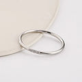 1mm Thin Stainless Steel CZ Inlay Stackable Ring Wedding Band for Women Girl Size 3-10