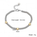 NEWBUY Hot Sale Non-Fading Stainless Steel Jewelry Gold Color Heart/Star Silver Beads Charm Bracelets For Women Wholesale