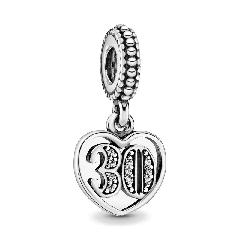 2026 New S925 Silver Robot Cross Digital Pendant, Suitable for Original Bracelets, DIY Accessories, Women's Charm Jewelry Gifts