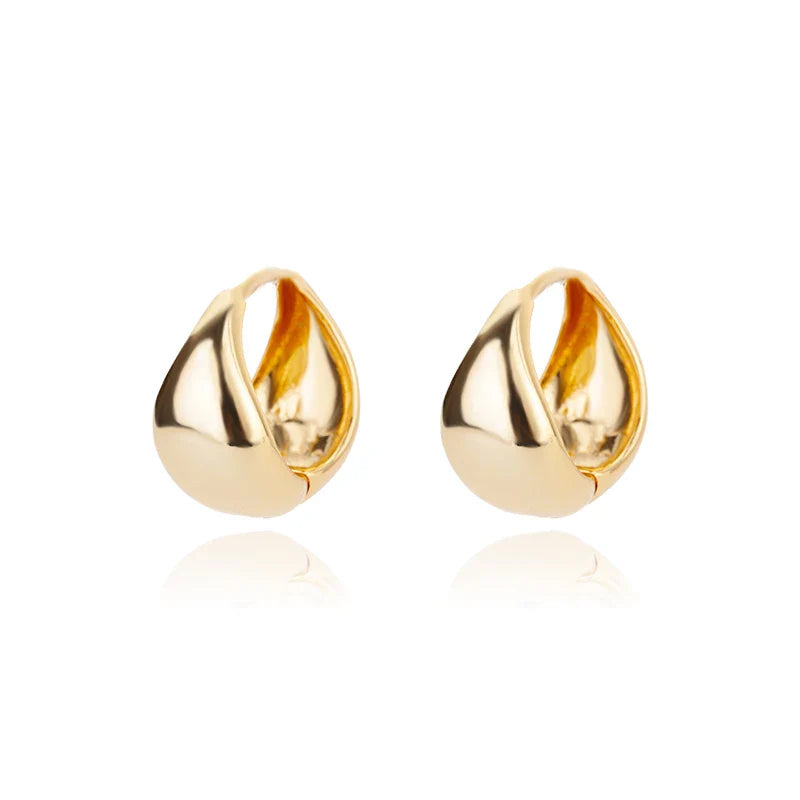 Vintage Round Stainless Steel Hoop Earrings For Women Gold Plated Earring 2023 Trending Statement Ear Jewelry Christmas Gift