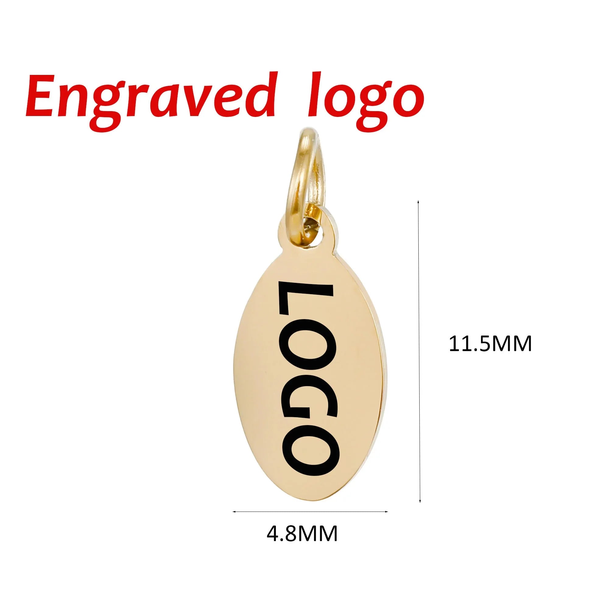SUNIBI Custom Logo Tags Stainless Steel Charms for Necklace Bracelets 6 Sizes to Choose Jewelry