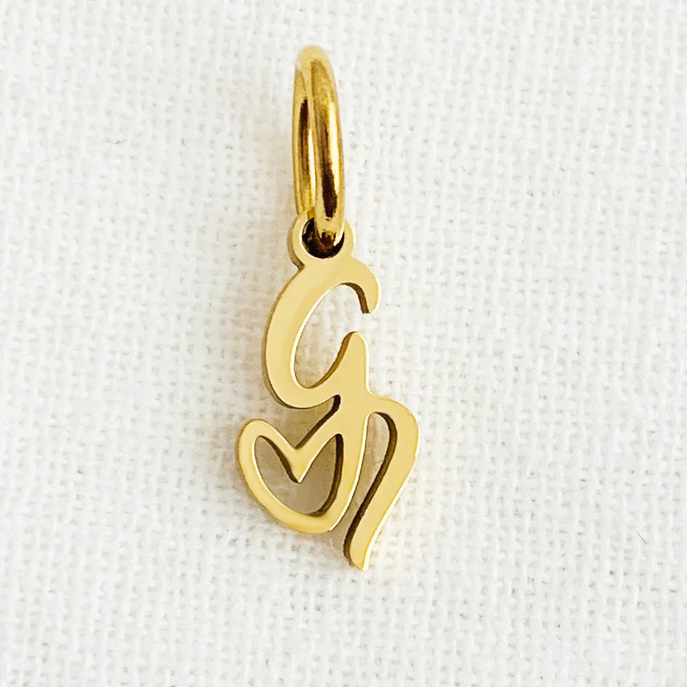 SUNIBI Heart Art Initial Alphabet Pendant DIY Name Customized Birthday Gift Stainless Steel Women Fashion Jewelry A-Z Wholesale