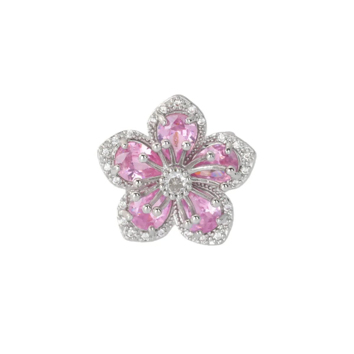 Pink Zircon Flower Rings for Women Gold Color Stainless Steel Ring 2025 Trend Elegant Floral Luxury Aesthetic Jewelry anillos