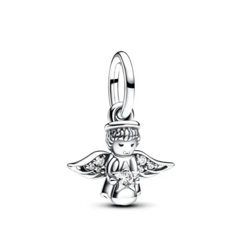 Hot Selling Christmas Santa 925 Silver Charm Bead Fit European Bracelet Bangles Women Necklace Jewelry