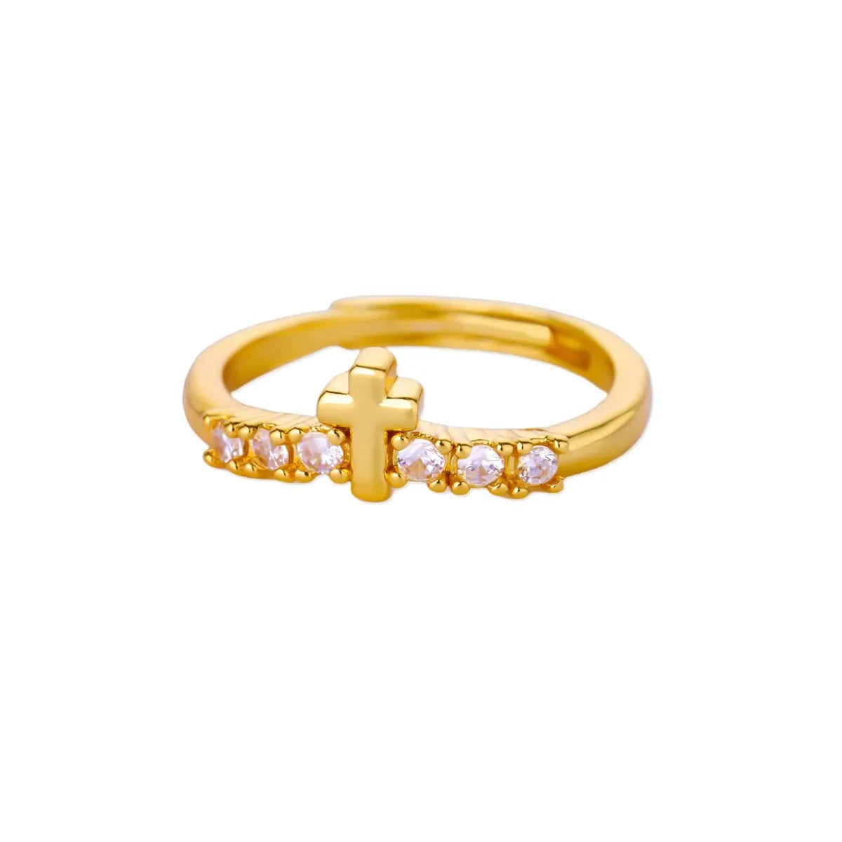 Vintage Jesus Cross Rings For Women Men Gold Color Stainless Steel Jesus Cross Adjustable Ring Religious Party Jewelry Gift