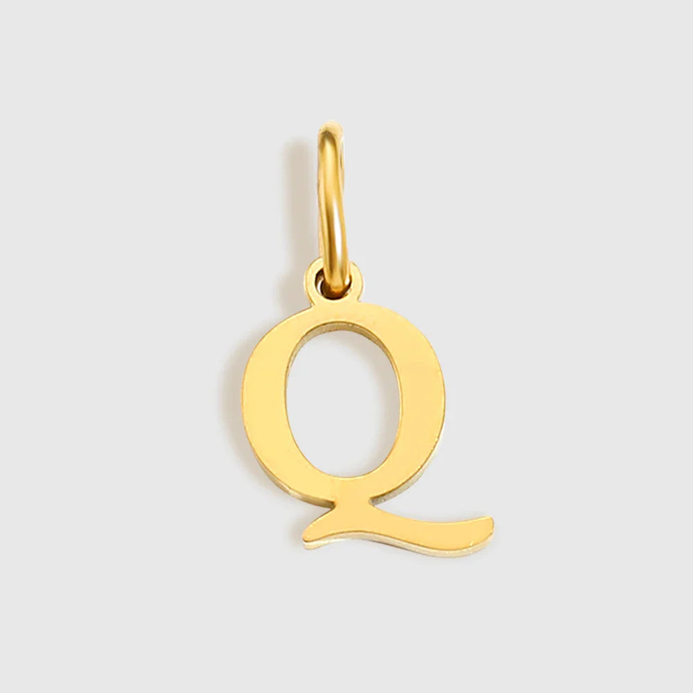 Initial Alphabet Pendant Stainless Steel Charms for Making Necklace Minimalism DIY Accessories Gift Women's Jewelry Wholesale