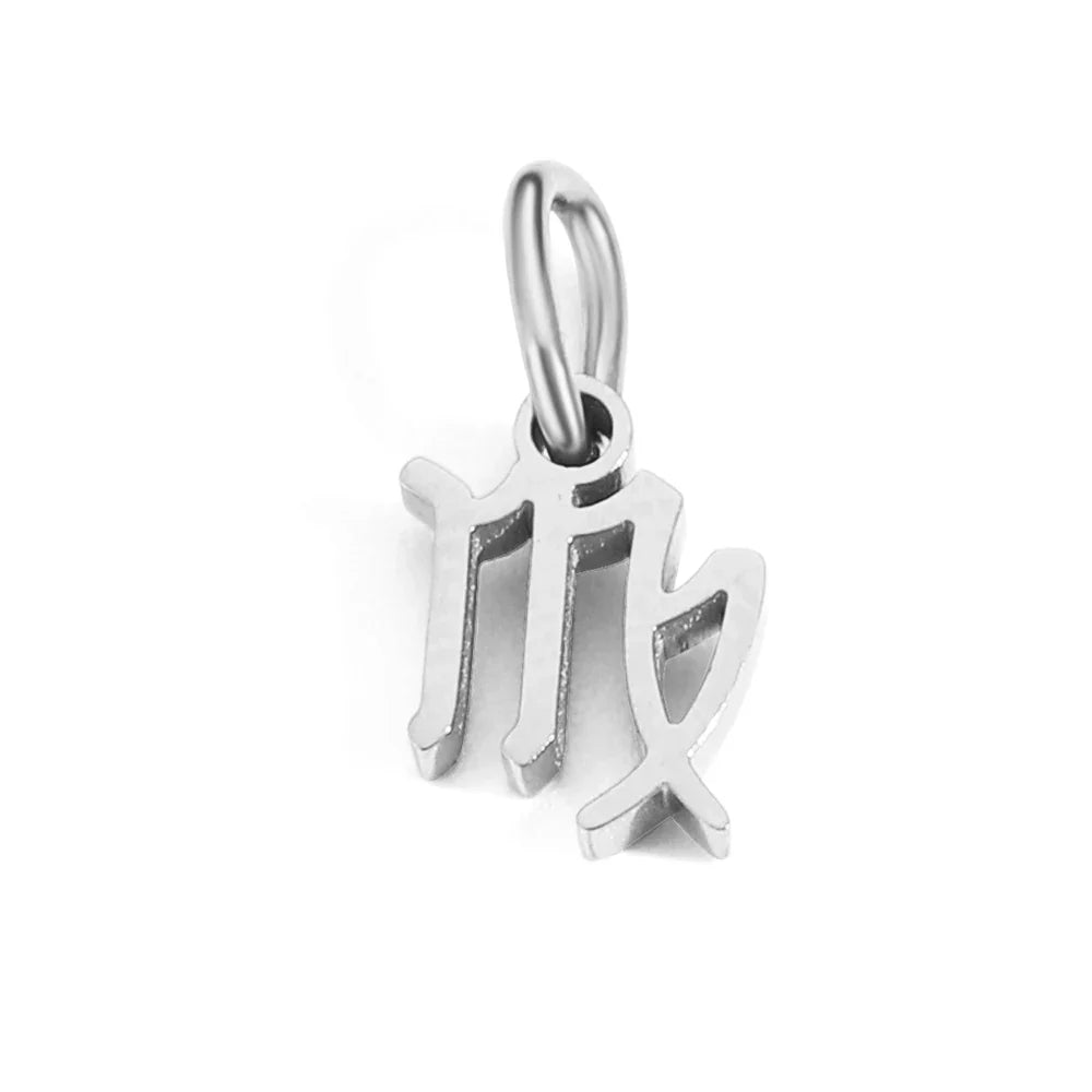 SUNIBI Stainless Steel Star Zodiac Sign 12 Constellation Pendant Accessories for Necklace Women Man Jewelry Gifts Wholesale
