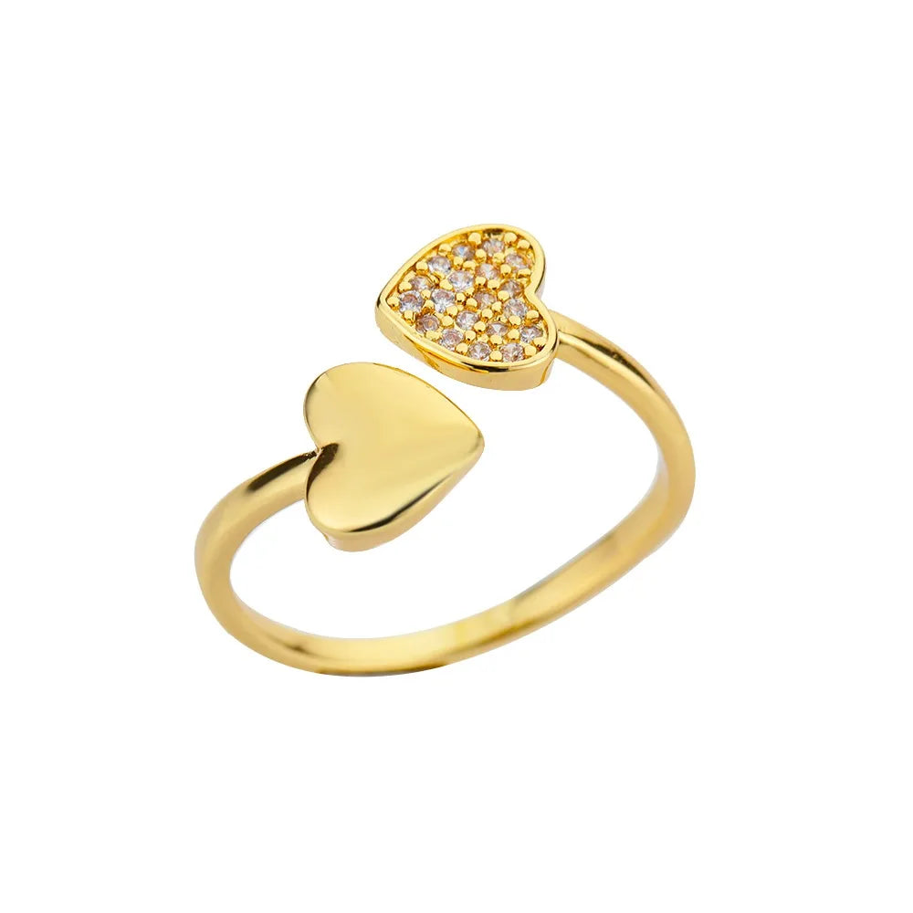 Zircon Little Heart Rings For Women Minimalism Heart Ring Stainless Steel Finger Dainty Ring Valentine Gifts Free Shipping