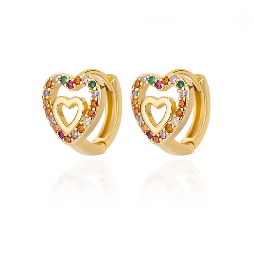 Rainbow Zircon Earring for Women Stainless Steel Hoop Earring 2024 New Trending Luxury Aesthetic Accesorios Jewelry aretes mujer