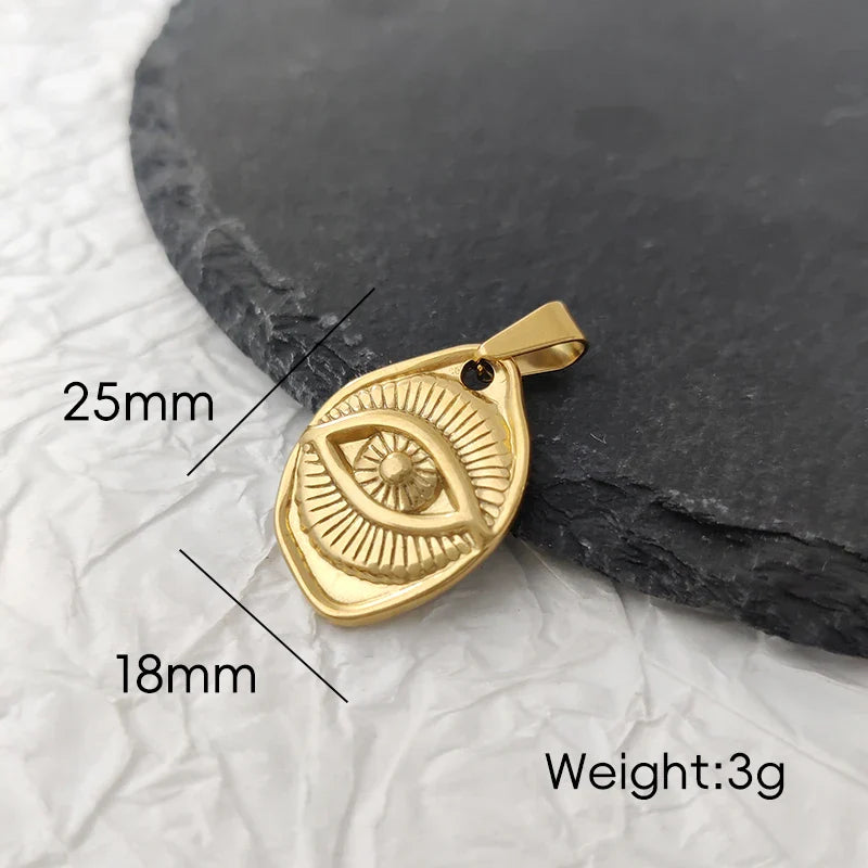 Hip Hop Eyes Evil Necklace - Devil's Eye Pendant Jewelry for Men Women | Gold Plated Stainless Steel Religious Gift