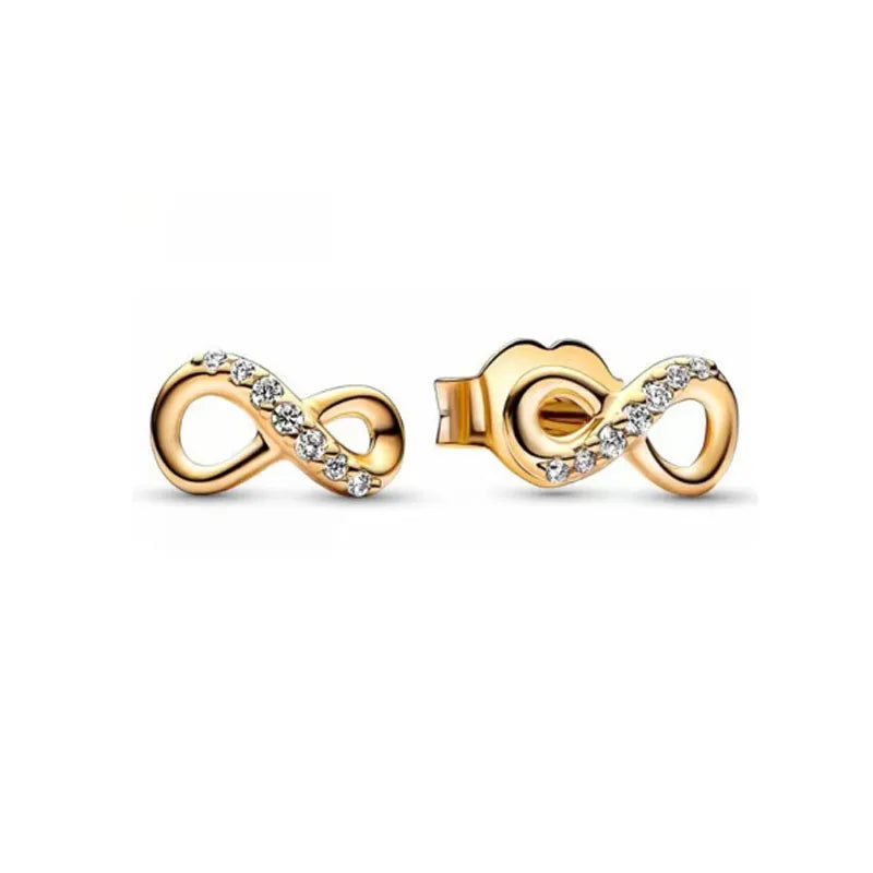 European New Cross Sunflower Gold Color Stud Earrings, Fit Women's Festival Exquisite Charm Jewelry Gifts  925 Silver