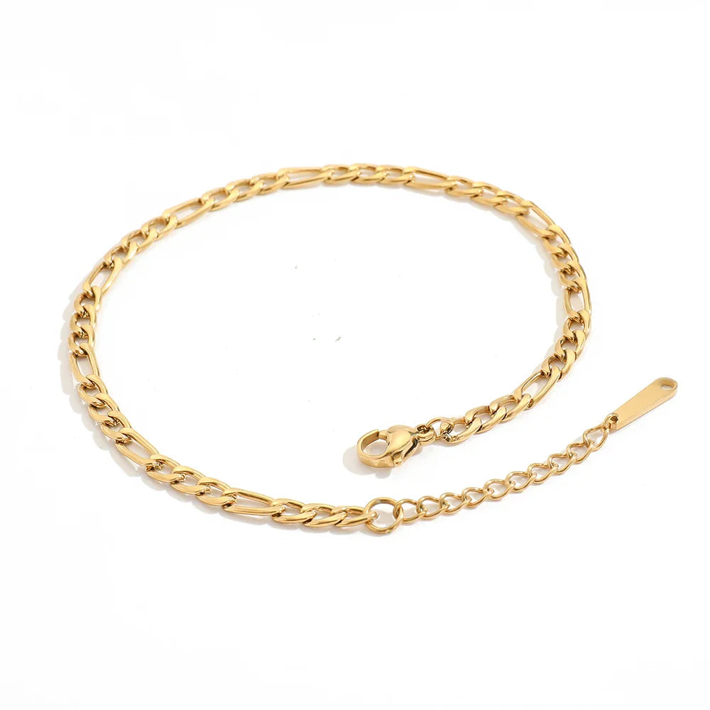 Franco Link Chain Anklets For Men Women Hip Hop Rapper Stainless Steel Foot Jewelry Leg Chain Ankle Cuban Chains
