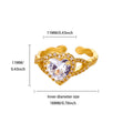 Punk Red Zircon Heart Rings for Women Stainless Steel Gold Color Cheap Open Ring 2025 New Fashion Wedding Couple Jewelry Gift