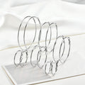 Classic Stainless Steel Big Circle Hoop Huggie Earrings for Women, 25mm/30mm/40mm/50mm/60mm/70mm