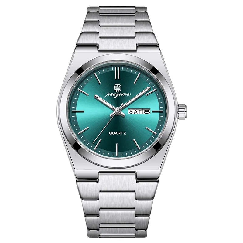 PAAZOMU Fashion Men's Quartz Watch Stainless Steel Waterproof Luminous Man Watch Chronograph Date Multifunction Watches For Men
