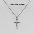 Jesus Cross 18k Gold Plated Stainless Steel Pendant Necklace For Men Unisex Religious Waterproof  Jewelry Accessories