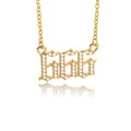 111 222 333 444 555 666 777 888 999 Necklaces For Women Gold Color Stainless Steel Zircon Angel Number Pendant Necklace Jewelry