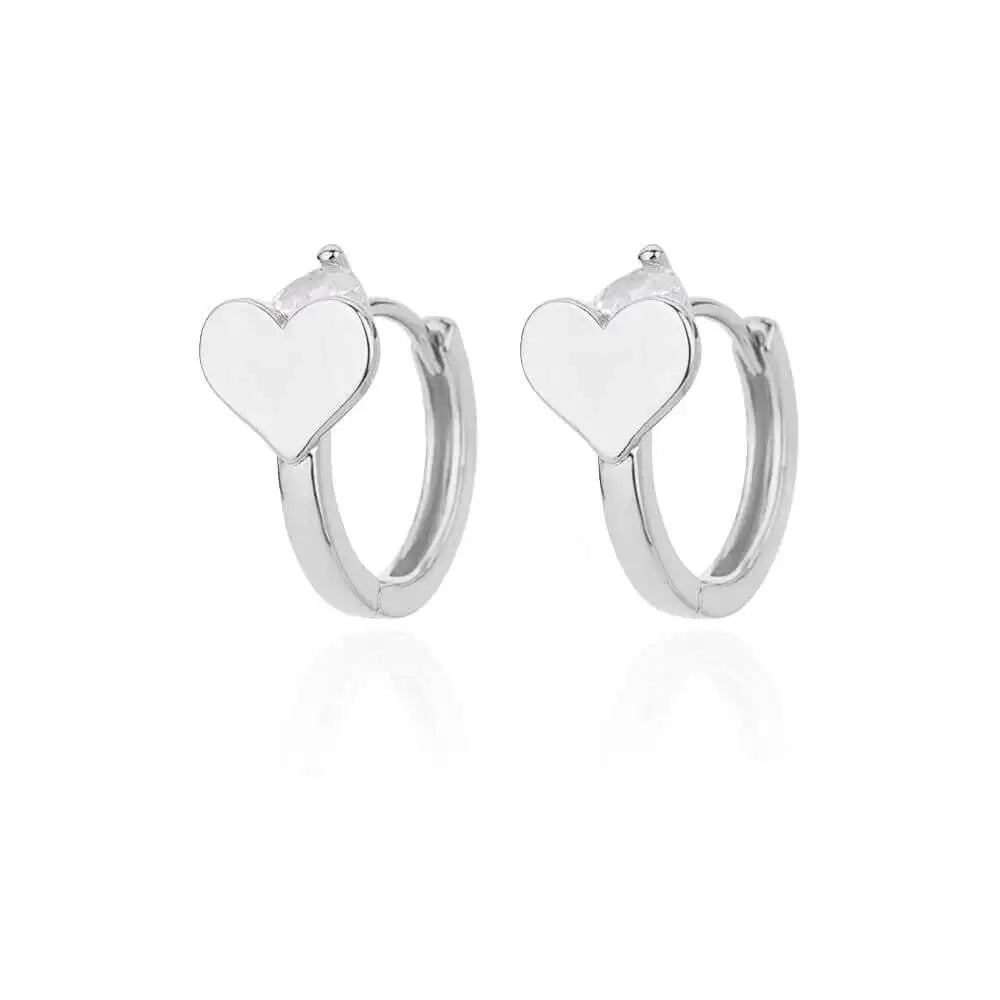 Zircon Heart Pendientes Earring For Women Stainless Steel Gold Color Piercing Earring 2025 Trend Jewelry aretes Accesorios mujer