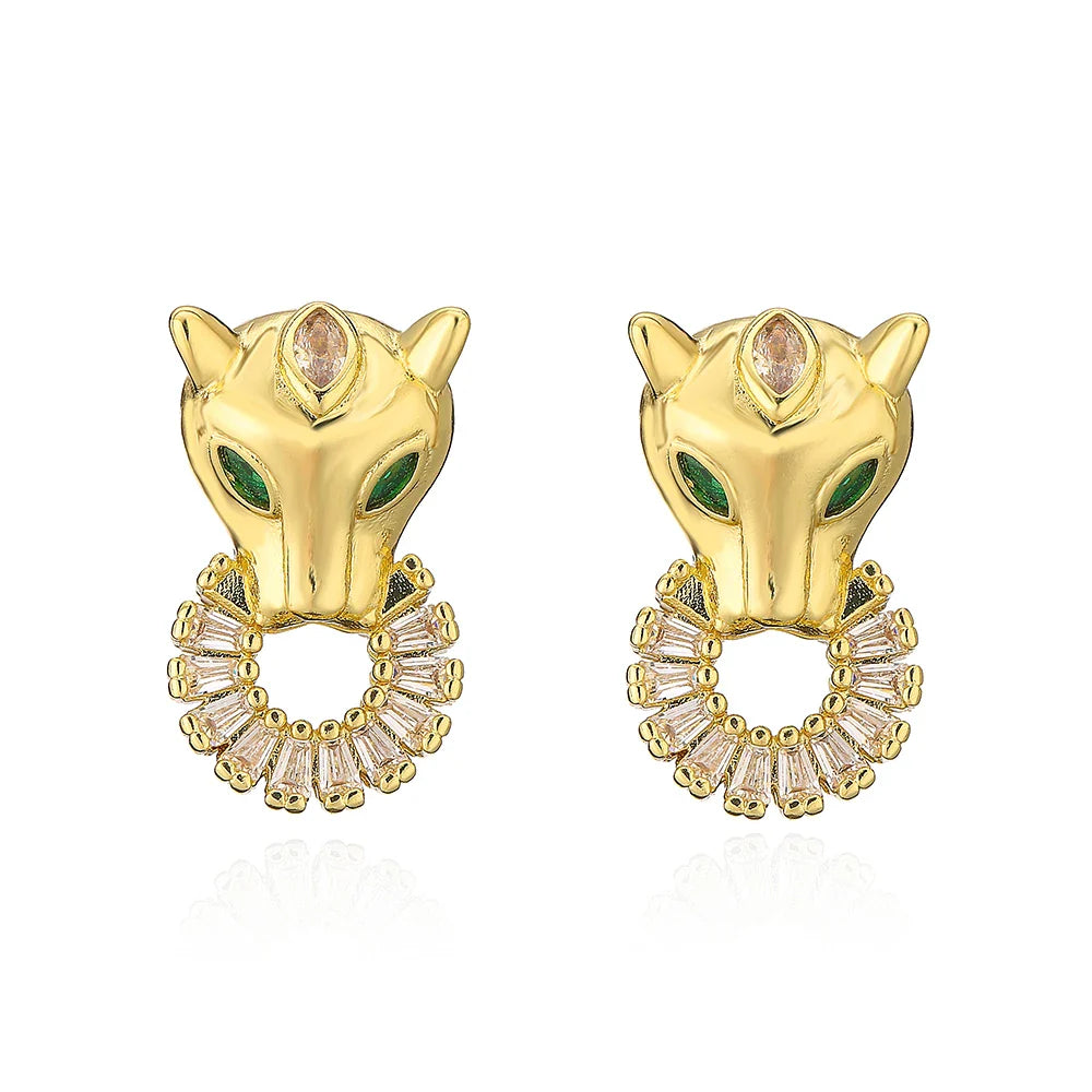 NEWBUY Fashion Gold Color Animal Dangle Earrings For Women Unique Design Leopard Earring Statement Female Party Jewelry