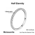 NeeTim Full Moissanite Ring for Woman Wedding Jewelry 925 Sterling Silver with Plated White Gold Rings Diamond Engagement Band