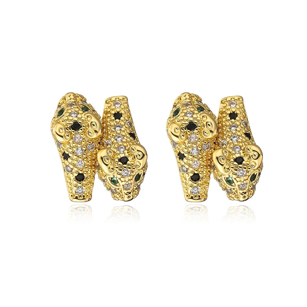 NEWBUY Fashion Gold Color Animal Dangle Earrings For Women Unique Design Leopard Earring Statement Female Party Jewelry