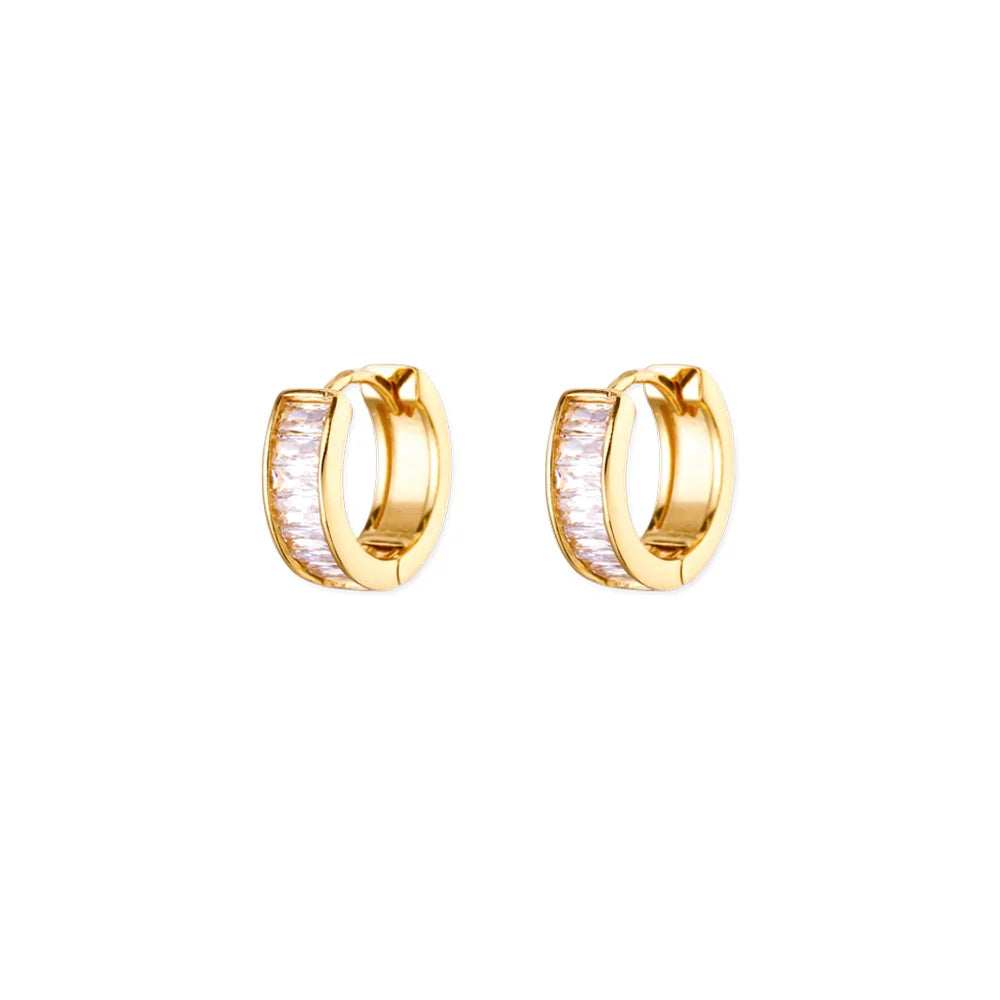 Cubic Zirconia U Shape Stud Earrings For Women Stainless Steel Geometric Earrings Jewelry Wedding Birthday Gift