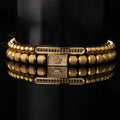 1set Stainless Steel Bracelet Pineapple Bead Crown with Zircon Weaving Adjustable Bracelet Set Trendy Fashion Accessories