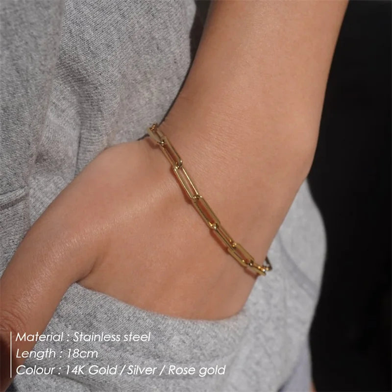 Bracelet for Women Curb Cuban Link Chain Stainless Steel Womens Bracelets Chains Davieslee Jewelry