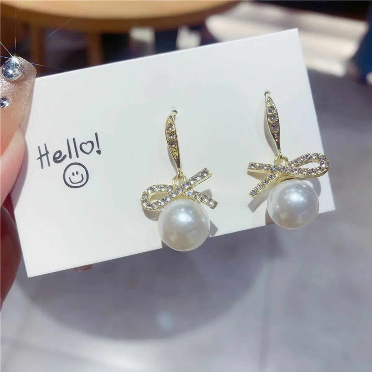 Korean Heart Drop Earrings For Women Girl Romantic Valentine's Day Gift Fashion Jewelry Trend Hanging Pearl Cute Bowknot Earring
