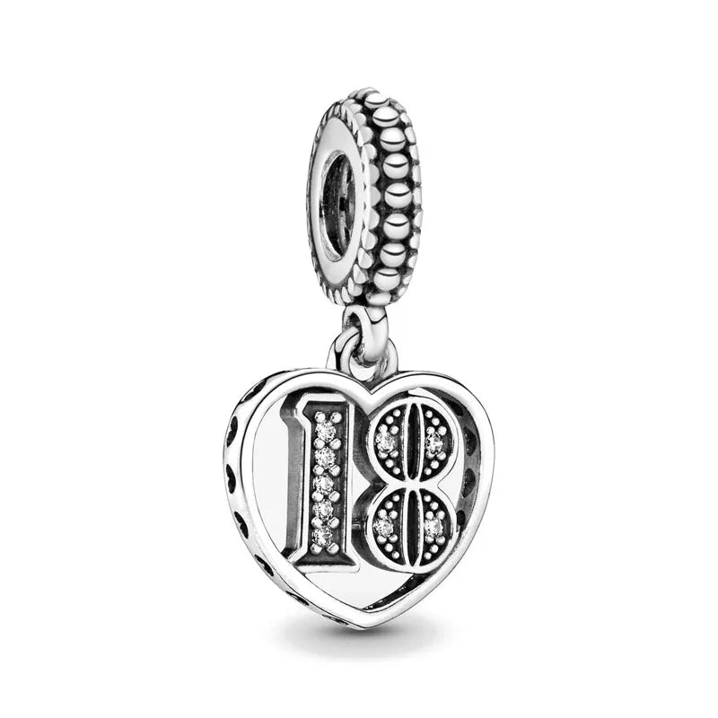 2026 New S925 Silver Robot Cross Digital Pendant, Suitable for Original Bracelets, DIY Accessories, Women's Charm Jewelry Gifts