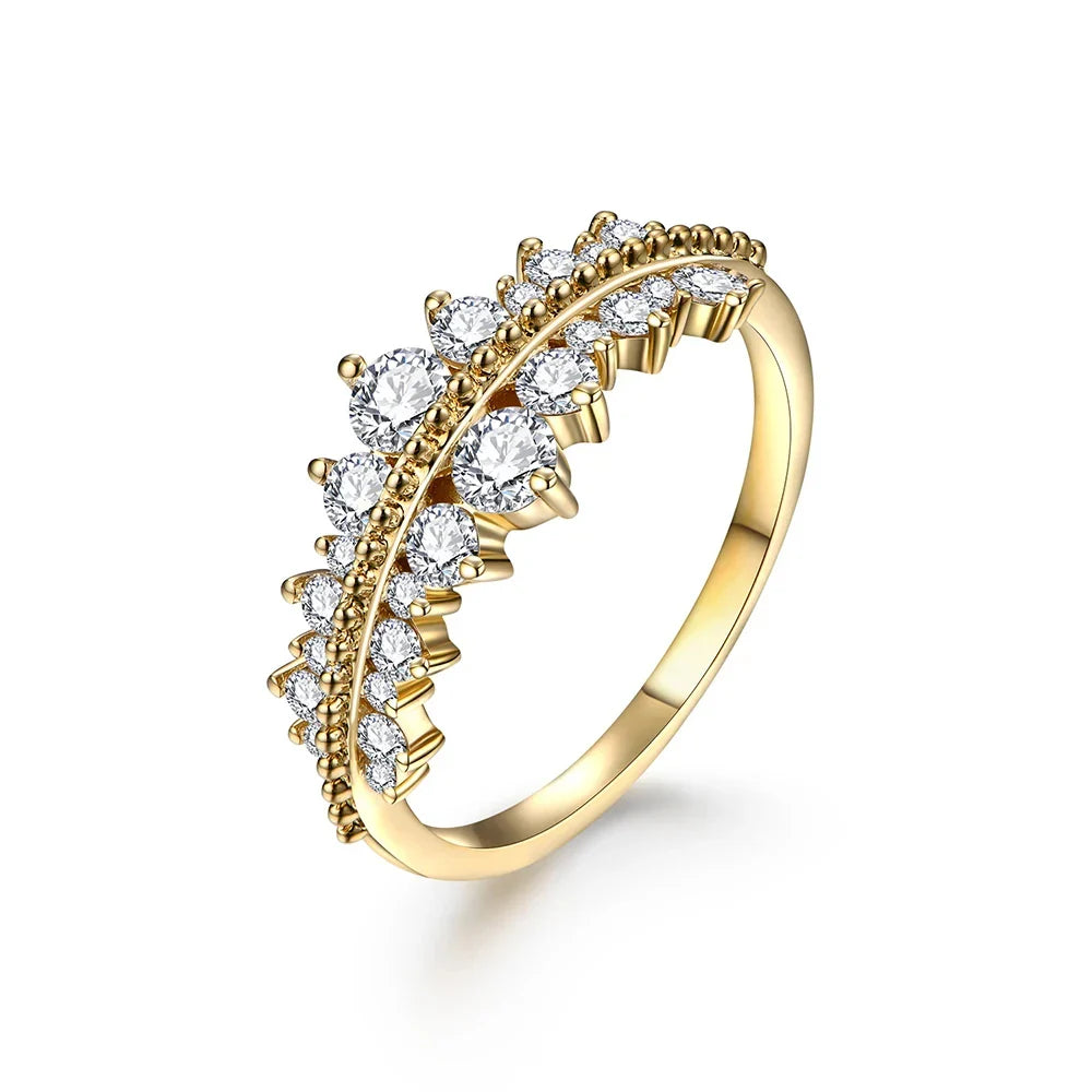 MINTYBOX S925 Sterling Sliver Brilliant Cut 3.0mm Moissanite Ring for Women Yellow Gold Plated Wedding Engagement Luxury Gift