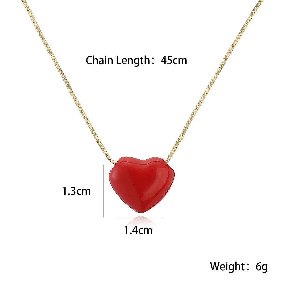 NEWBUY Hot Sale Red Oil Dripping Heart Pendant Necklaces For Women
