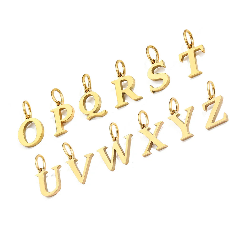 Initial Alphabet Pendant Stainless Steel Charms for Making Necklace Minimalism DIY Accessories Gift Women's Jewelry Wholesale