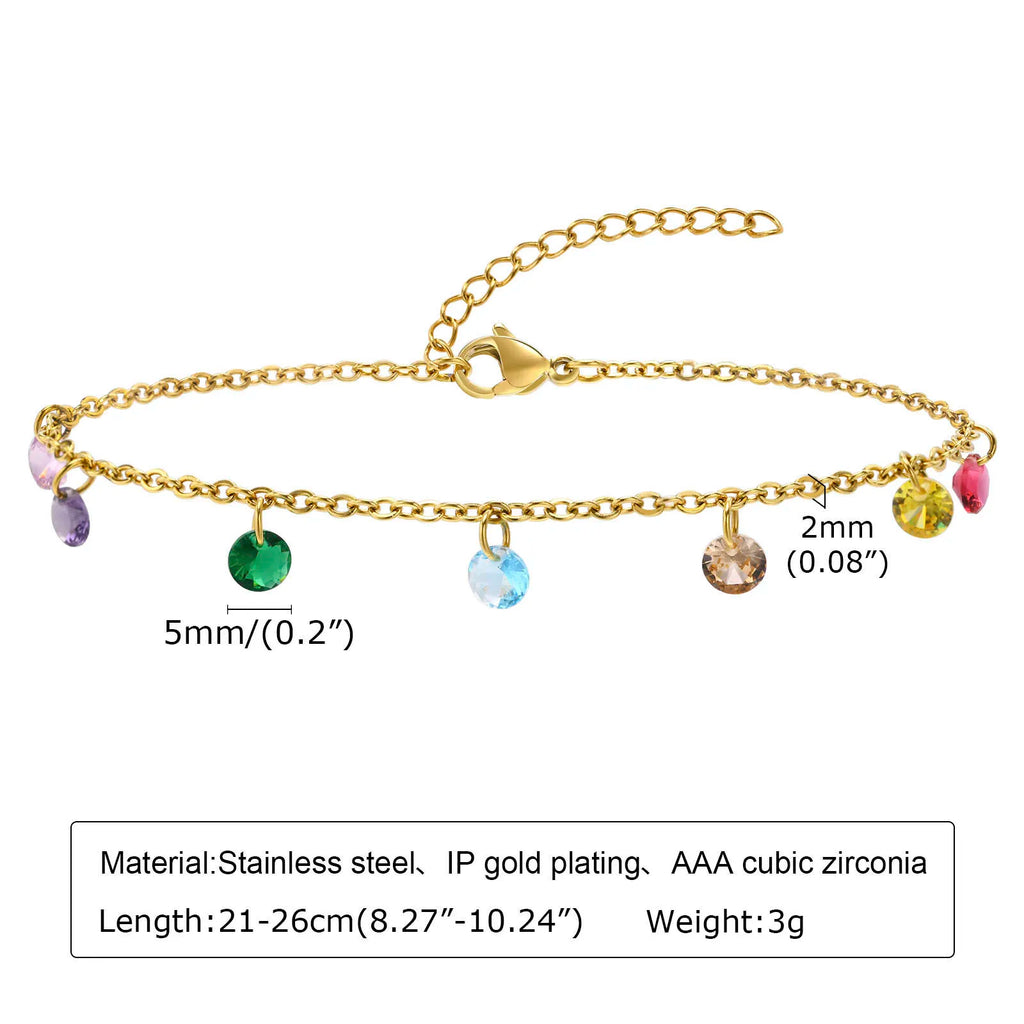 Anklet Bracelet on Legs Stainless Steel ,waterproof Adjustable Beach Beaded Ball Cuban Link Summer Boho Foot Jewelry for Women
