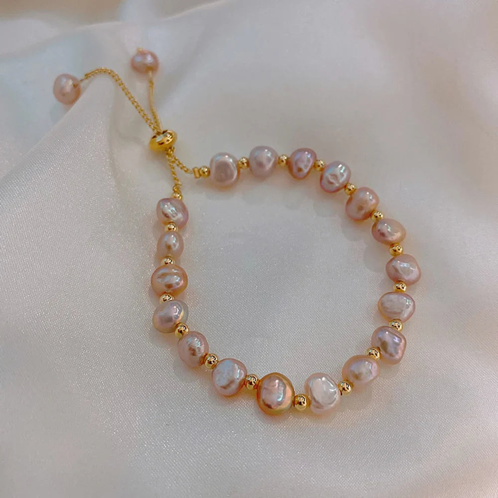Elegant Pearl Bracelet Baroque Simulated Pearl Women Bracelet Bangles Ladies Fashion Charm Jewelry For Birthday Party Gifts