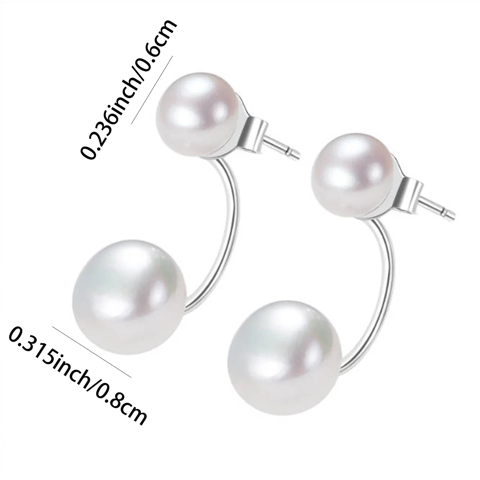 S925 Silver Small Pearl Stud Earrings Nearly Round, Subtle Elegance, Versatile Ear Adornments