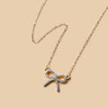 Fashion Rhinestone Bow Pendant Necklace For Women Exquisite Zircon Bowknot Choker Necklaces Office Party Jewelry Lady Gifts