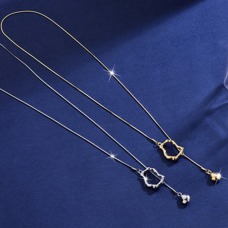 Yupsk Stainless Steel Irregular Y-shaped Long Necklace for Women Charm Party Accessories High-quality Fashion Pendant Gifts