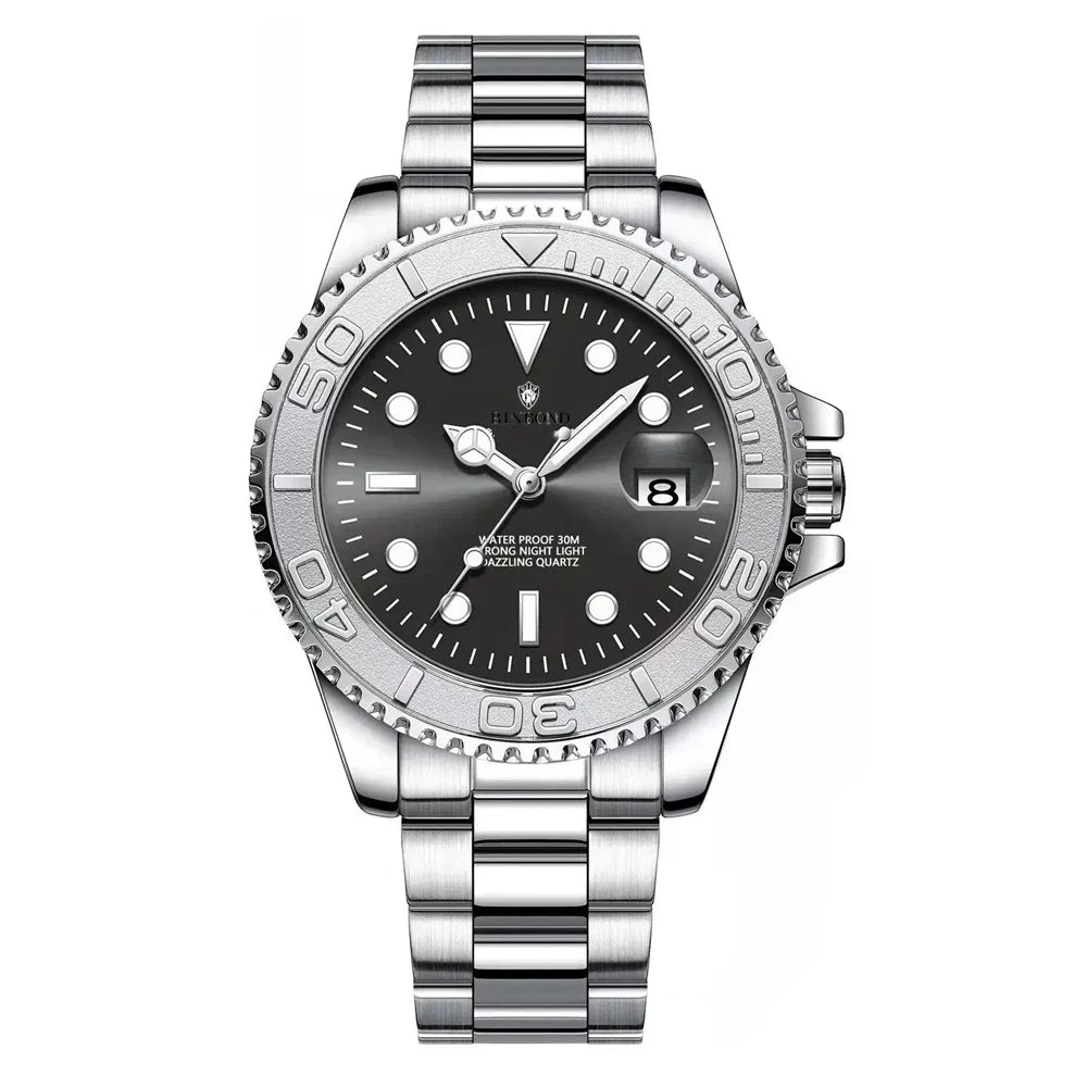 New Automatic Watch Mens Sports Bezel Gray Digital Luxury Watches For Man Fashion Quartz Wristwatches Gifts Men Tudo Por 1 Real