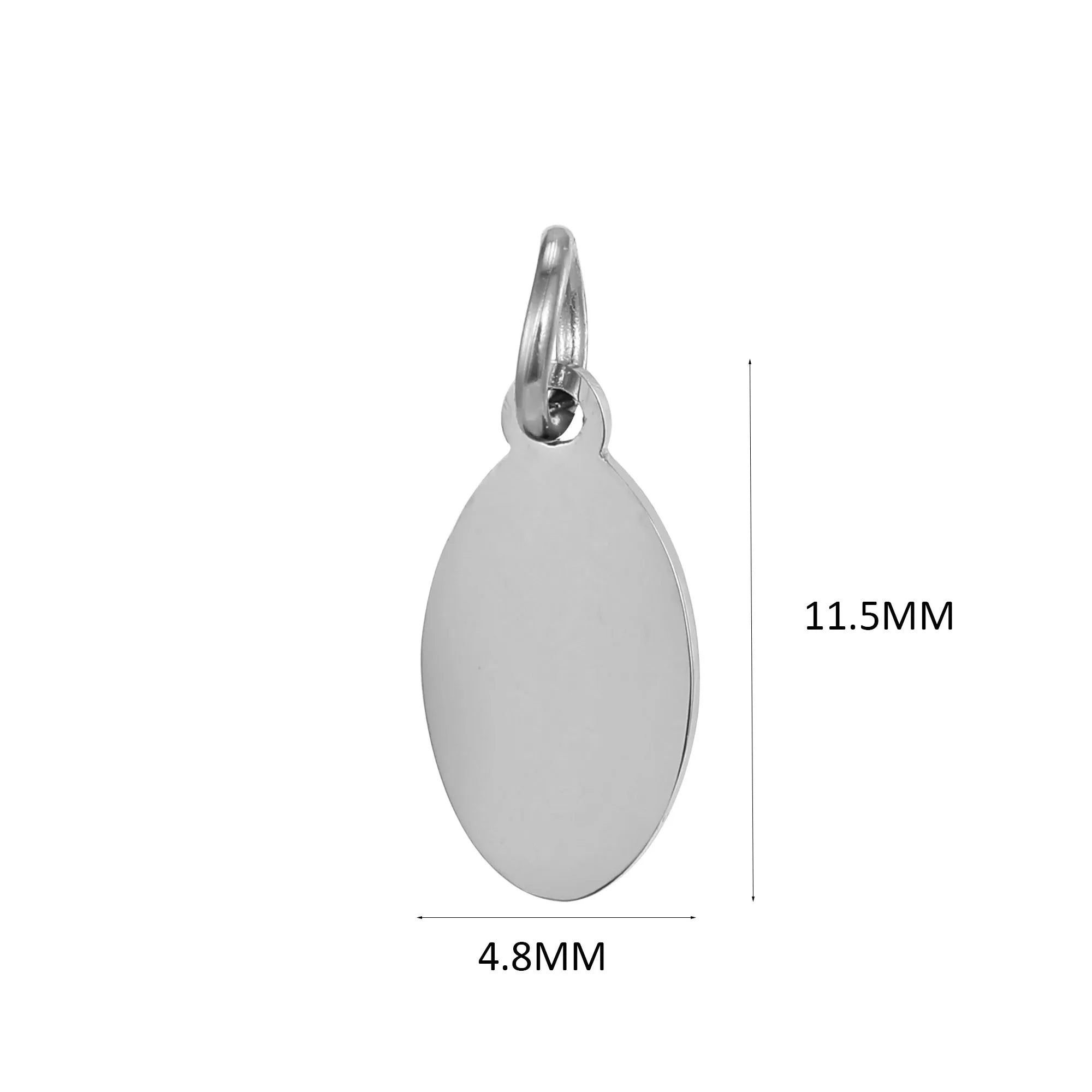 10PCS Custom Logo Tags Stainless Steel Charms for Necklace Bracelets 6 sizes to choose