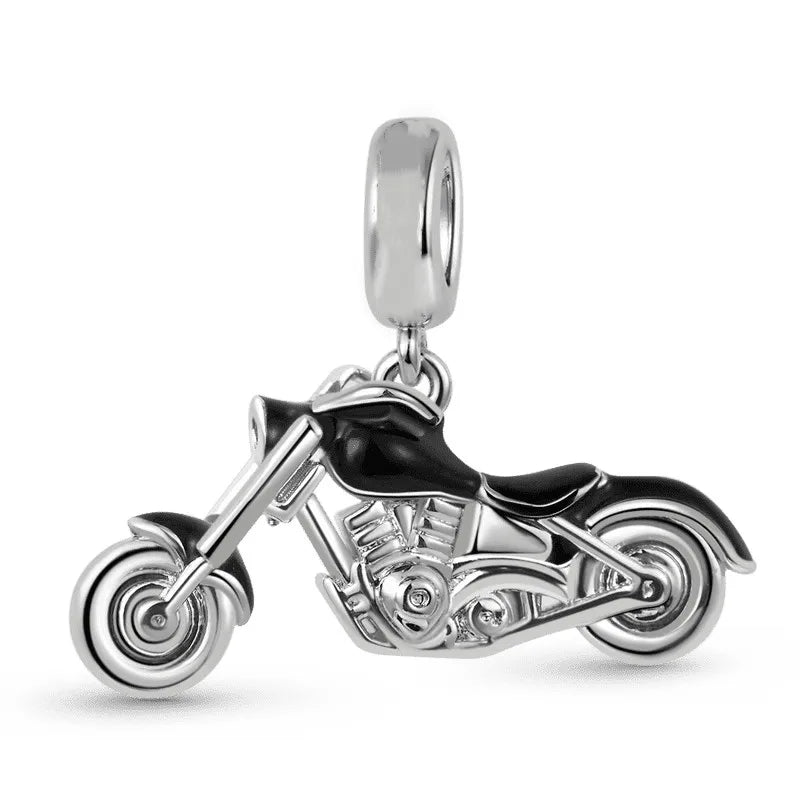 2026 925 Silver Flower, Butterfly, Highland Cow, Motorcycle Pendant Fit European Original Bracelet DIY Jewelry Exquisite Jewelry