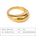 Simple Stainless Steel Women's Ring Glossy Curved Gold Color French Punk Party Ornaments for Woman Wholesale Dropshipping