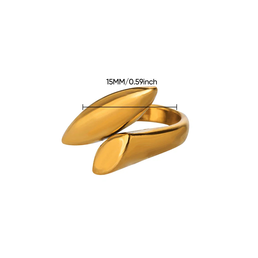 Unique Irregular Curved Rings for Women Vintage Matte Gold Color Geometric Adjustable Finger Rings Punk Party Wedding Jewelry