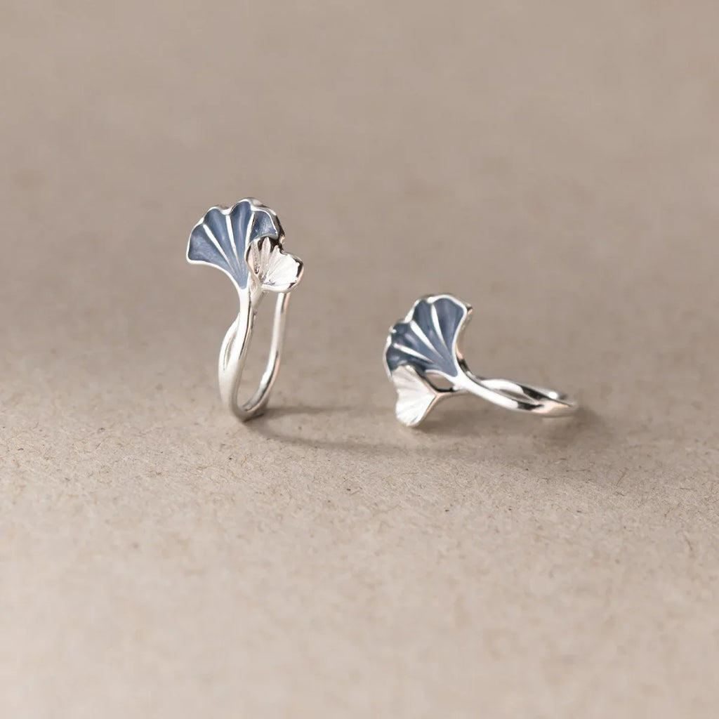 925 Sterling Silver Ginkgo Leaf Stud Earrings For Women Luxury Quality Jewelry Accessories Wholesale 2024 Trend Money 925