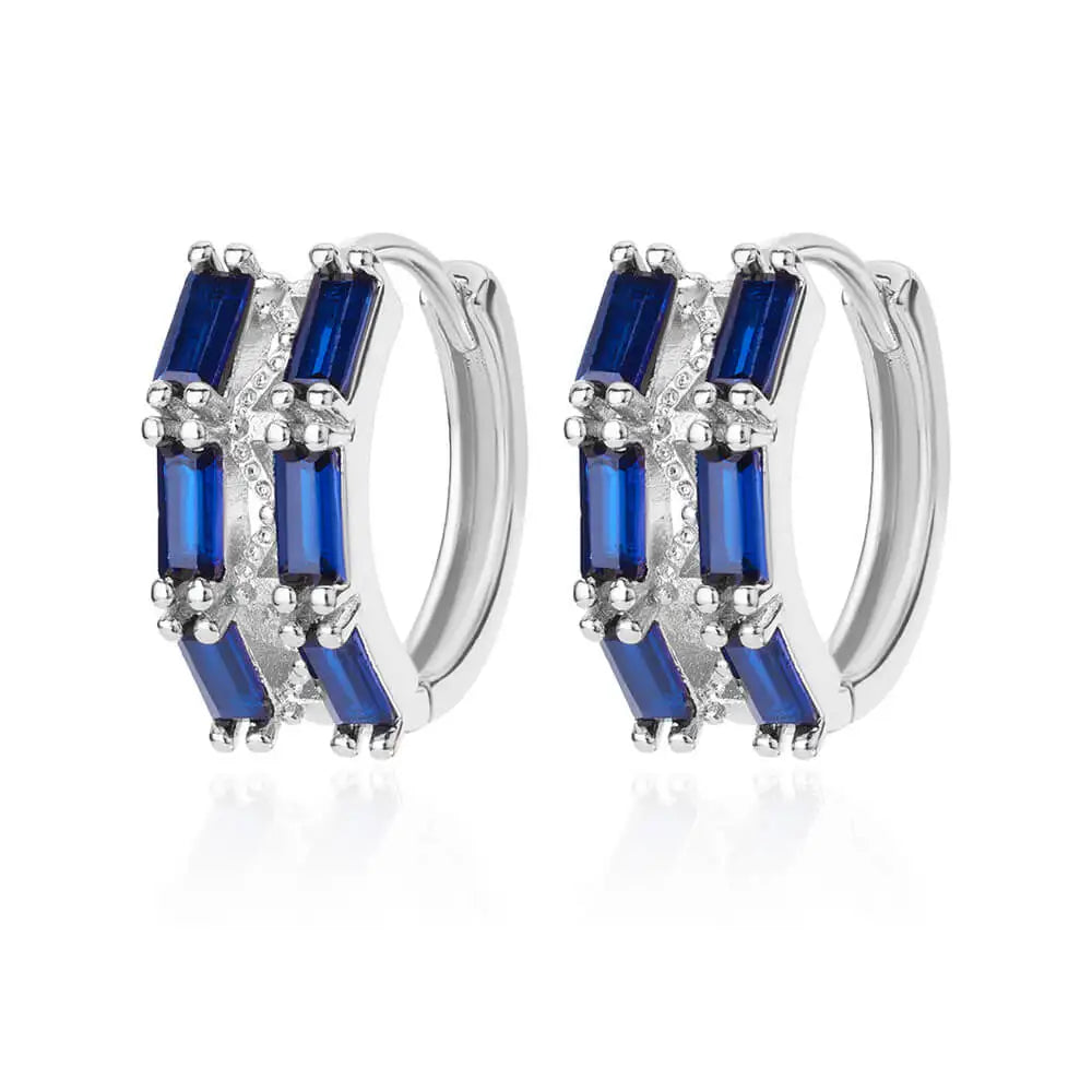 Luxury Blue Zircon Earrings For Women Stainless Steel Earrings 2024 Trending New Design Goth Jewelry aretes mujer