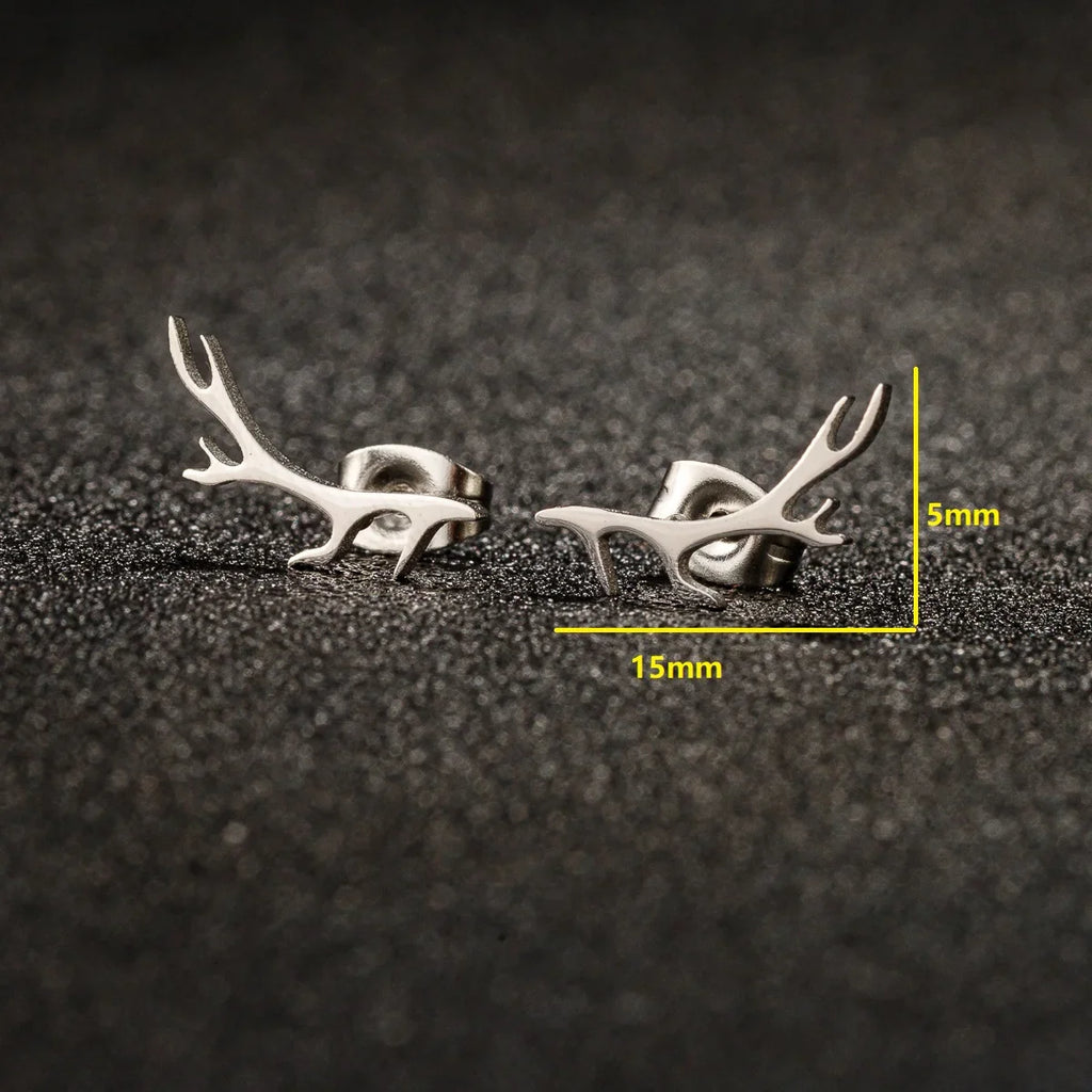 High Quality Stainless Steel Stud Earrings Girl Snowflake Elk Deer Silver Color Tragus Piercing Women'S Earrings Christmas Gifts