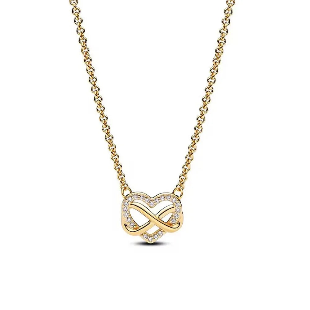 925 Sterling Silver Heart Bow Necklace Fit Christmas Jewelry For Women DIY  Making Party Wedding Gift