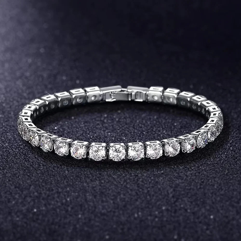New Luxury Gold Silver Color on Hand Princess Bracelet Bangle for Women Anniversary Gift Jewelry Wholesale