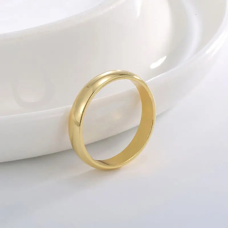 925 Sterling Silve Gold Colour Ring Fashion Women's Classic Simple Couple's Wedding Ring Engagement Party Jewellery Gift